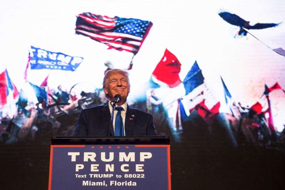 Donald Trump the Republican presidential nominee speaks during a campaign event at the James L. Knight Center in last week. Trump publicly retreated from his birther campaign on Friday acknowledging that President Obama was born in the U.S. The problem