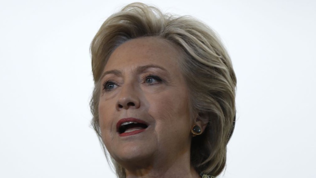 Democratic presidential candidate Hillary Clinton speaks with members of the media at Westchester County Airport in White Plains NY Monday Sept. 19 2016