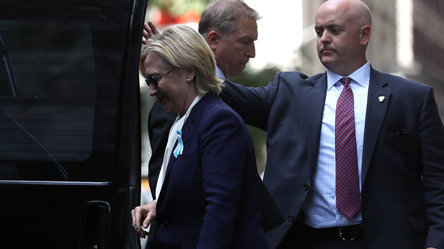 Democratic presidential candidate Hillary Clinton on Sunday told reporters she was'feeling great after becoming overheated at a September 11 memorial ceremony in New York City and leaving early