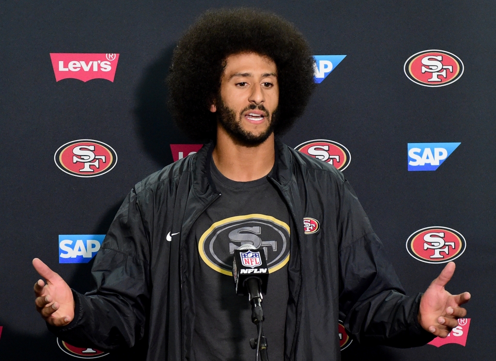 Colin Kaepernick of the San Francisco 49ers speaks to media Sept. 1 2016 after a 31-21 preseason win over the San Diego Chargers in San Diego