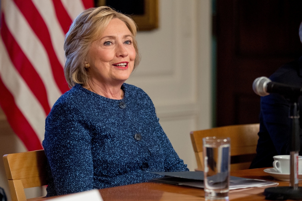 Democratic presidential candidate Hillary Clinton attends a National Security working session at the Historical Society Library in New York Friday Sept. 9 2016