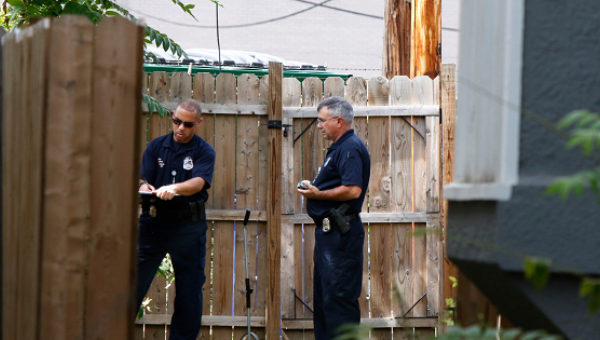 Columbus police near the scene of the shooting of 13-year-old Tyree King in Columbus Ohio Sept. 15 2016