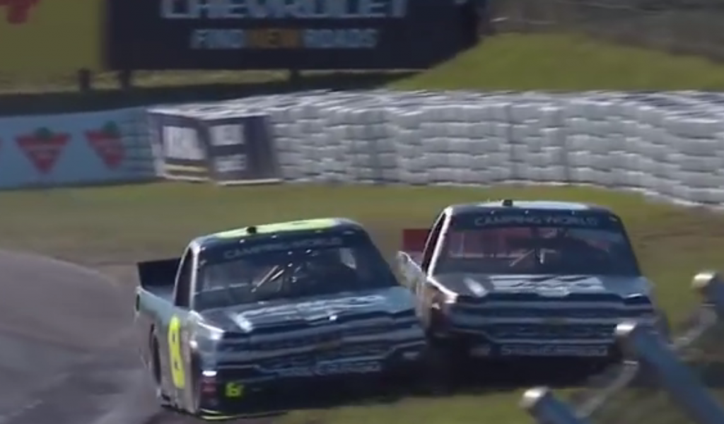 Controversial Truck Race Ending Capped With Driver Tackling Winner