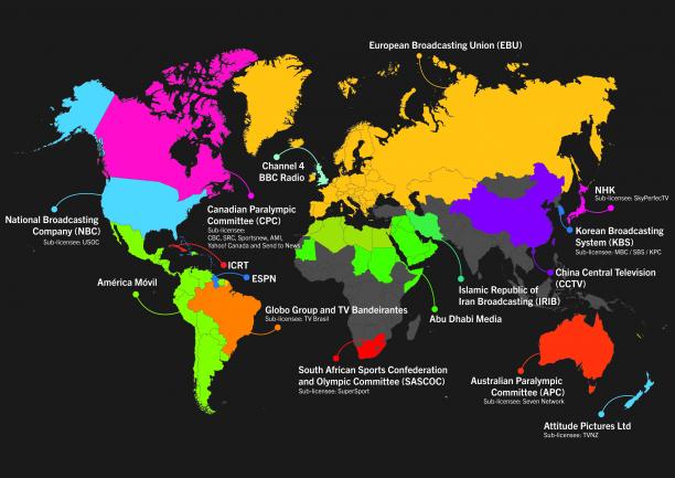 Countries that have the right to show the 2016 Rio Paralympic Games on their channels