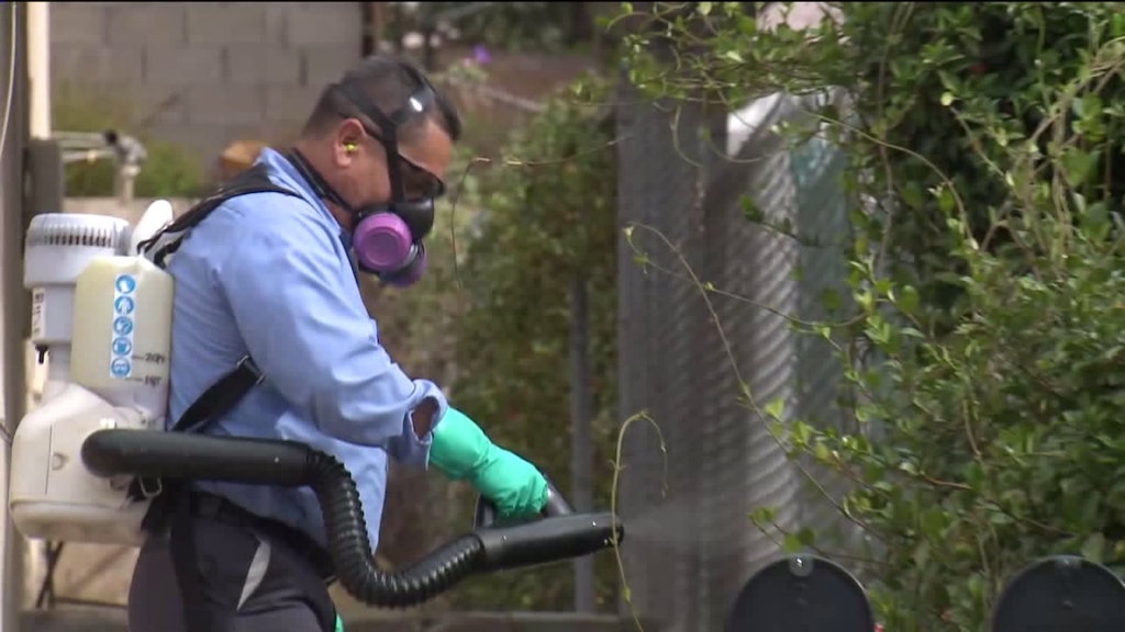 Crews spray for Zika