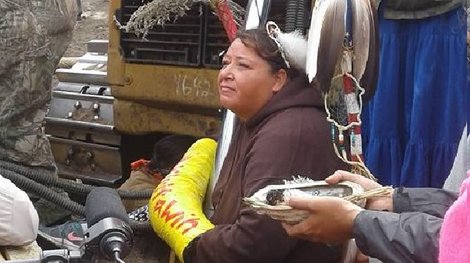 Credit Thomas Jr Columbus                                            Protesters lock themselves to bulldozers