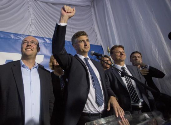 Andrej Plenkovic center leader of center-right HDZ party