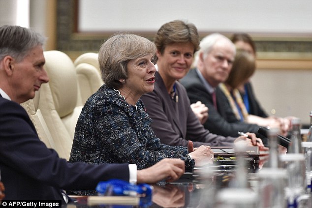 Crunch time Prime Minister Theresa May at a meeting with Chinese President Xi Jinping in Hangzhou yesterday