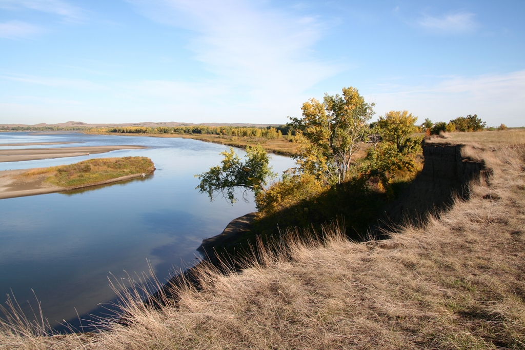 Bend In Missouri River in North Dakota