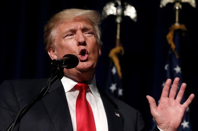 Republican presidential nominee Donald Trump speaks at a campaign rally in Greenville North Carolina US