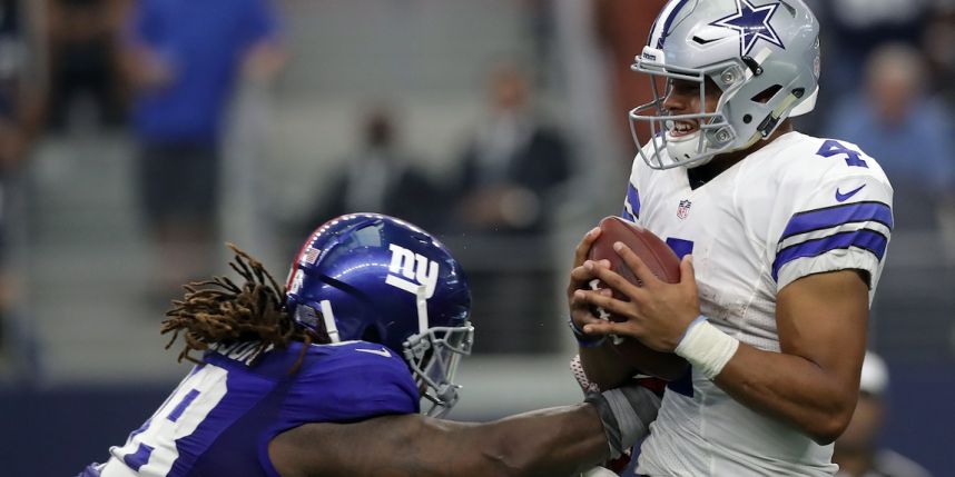 Damon Harrison puts pressure on Cowboys QB Dak Prescott