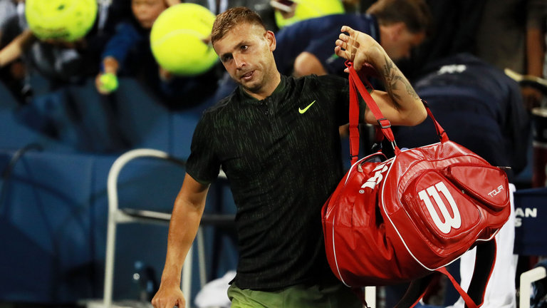 Dan Evans left the court to a standing ovation after his defeat