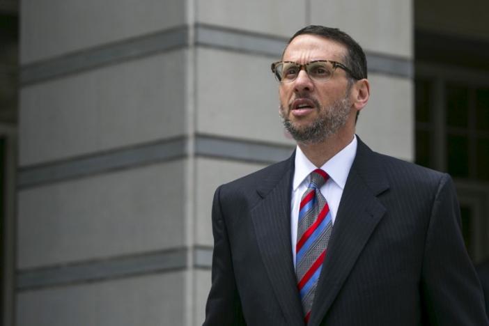 David Wildstein exits the U.S. District Court in Newark New Jersey