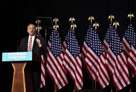 Democratic vice presidential candidate Tim Kaine spoke in Wilmington on Tuesday