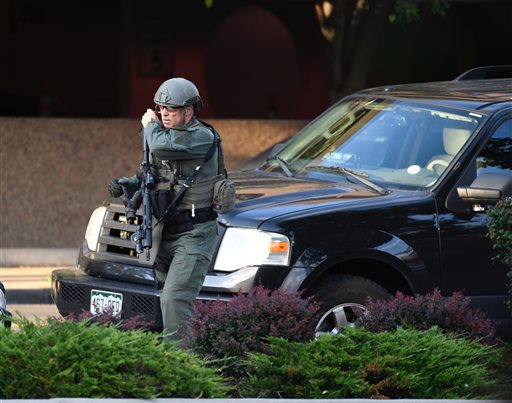 A Denver hospital complex was placed on lockdown Friday Sept. 16 2016 after a report that a man was seen carrying a rifle on the complex grounds. There was no confirmation that shots had been fired or anyone was injured at Rose Medical Center police