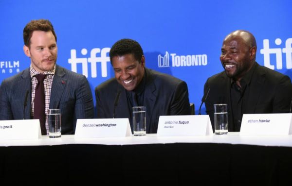 Chris Pratt from left Denzel Washington and Antoine