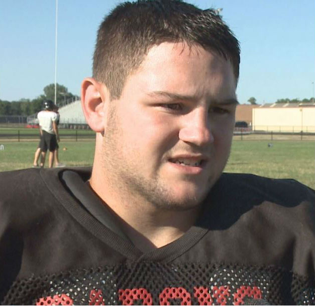 Derek Padilla on the football field