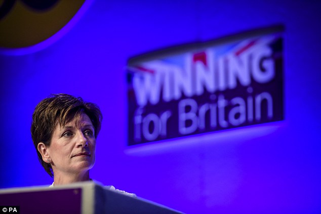 Diane James who won Ukip's party leadership contest speaks to members in Bournemouth