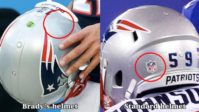 Did Tom Brady remove his NFL decal?                     USATIS