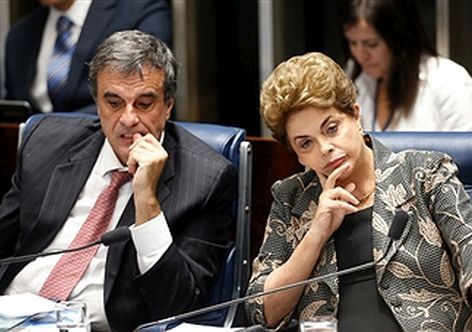 Dilma Rousseff during her impeachment trial