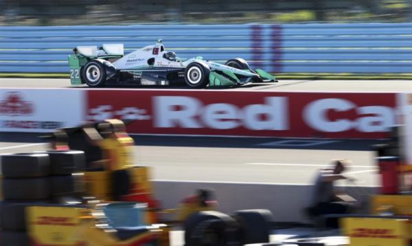 Simon Pagenaud of France drives during during practice