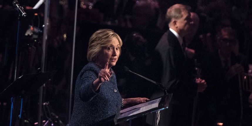 Former Secretary of State Hillary Clinton seen here at an LGBT for Hillary gala on Sept. 9 released a letter from her doctor on Wednesday