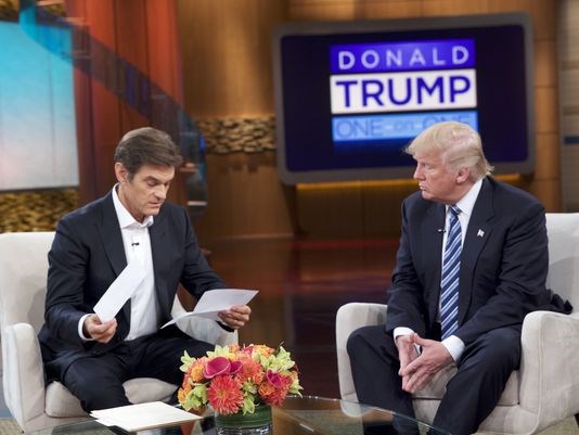 Dr. Oz Won't Ask Trump Health “Questions He Doesn't Want To Have Answered”