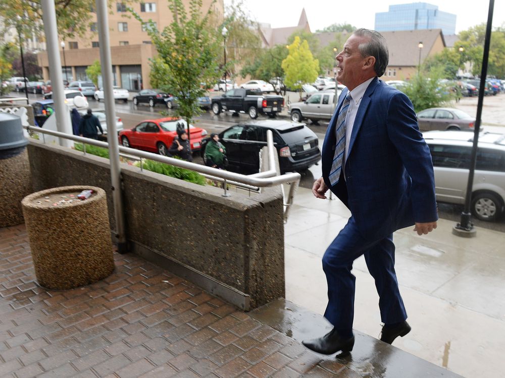 Saskatchewan Party MLA and former deputy premier Don Mc Morris arrives at the Provincial Court of Saskatchewan in Regina on Wednesday to deal with his impaired driving charge