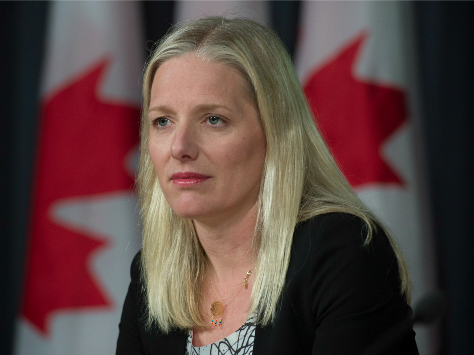 Minister of Environment and Climate Change Catherine Mc Kenna speaks during a news conference