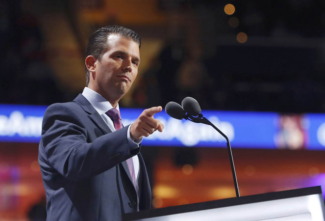 Donald Trump's son compares Syrian refugees to Skittles