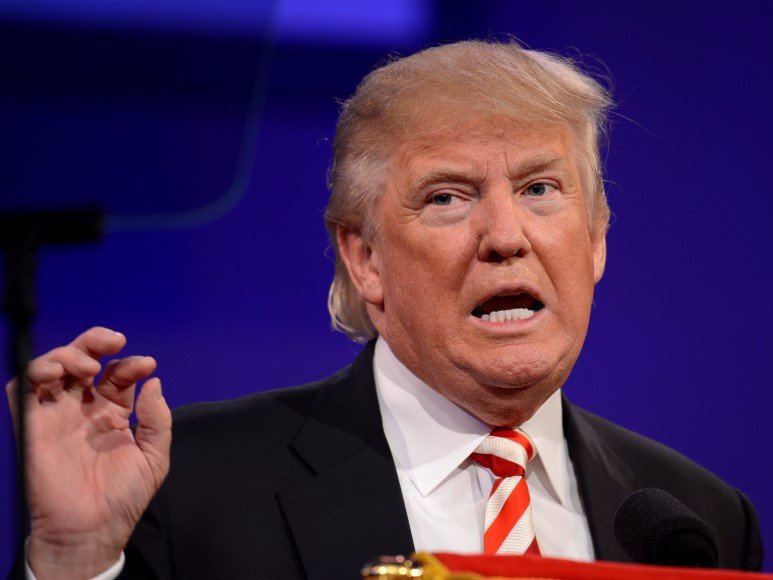 Republican presidential nominee Donald Trump addresses the National Convention of the American Legion in Cincinnati Ohio U.S