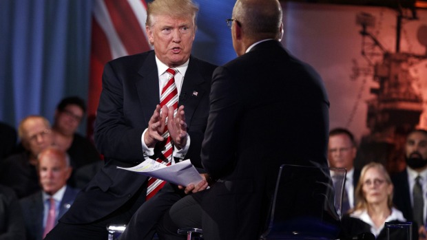 Donald Trump at the NBC Commander-In-Chief Forum. Tried to dispel voter doubts about his capacity to lead the armed forces