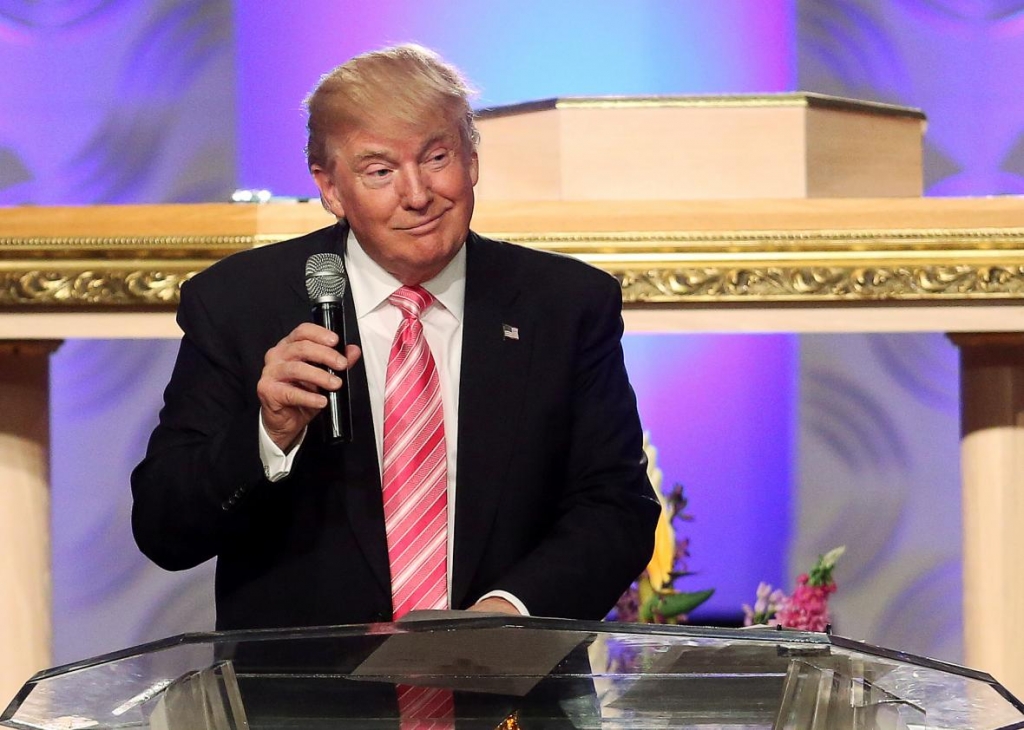 Donald Trump attends a church service in Detroit Michigan on Sept. 3 2016. Reuters  Carlo Allegri