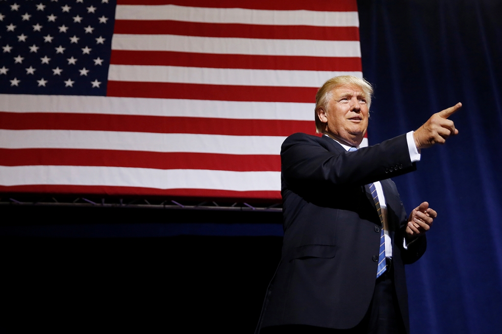 Republican presidential nominee Donald Trump speaks at a campaign rally in Phoenix Arizona U.S