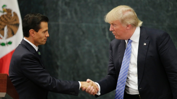 Mexico's President Enrique Pena Nieto left and U.S. Republican presidential nominee Donald Trump right met in Mexico on Aug. 31