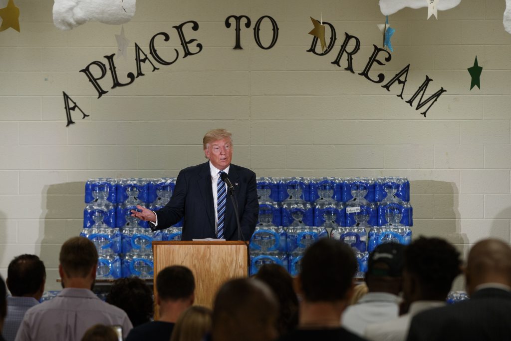 Donald Trump speaking at Bethel United Methodist Church in Flint Mich. on Wednesday