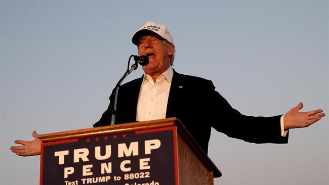 Donald Trump speaks at a campaign rally in Colorado Springs Colorado