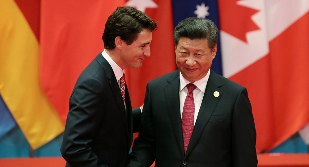 Chinese President Xi Jinping shakes hands with Canadian Prime Minister Justin Trudeau during the G20 Summit in Hangzhou Zhejiang province China