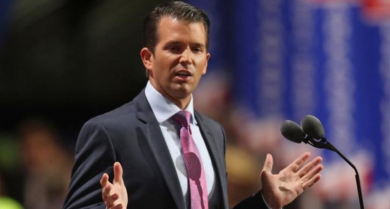 Donald Trump Jr speaks on the second day of the Republican National Convention in Cleveland Ohio