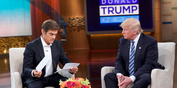 Dr Oz left and Republican presidential candidate Donald Trump