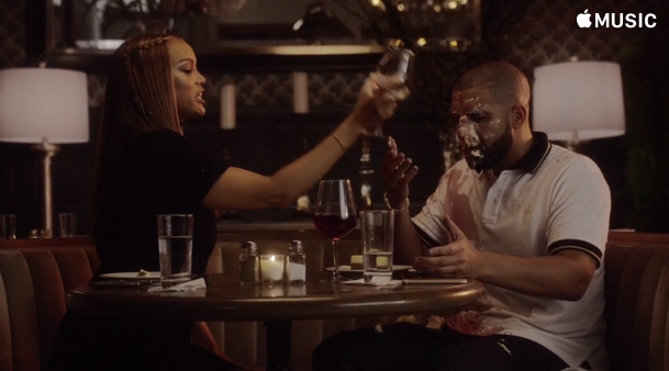 Watch Drake and Tyra Banks Fight at Cheesecake Factory in 'Child's Play' Video