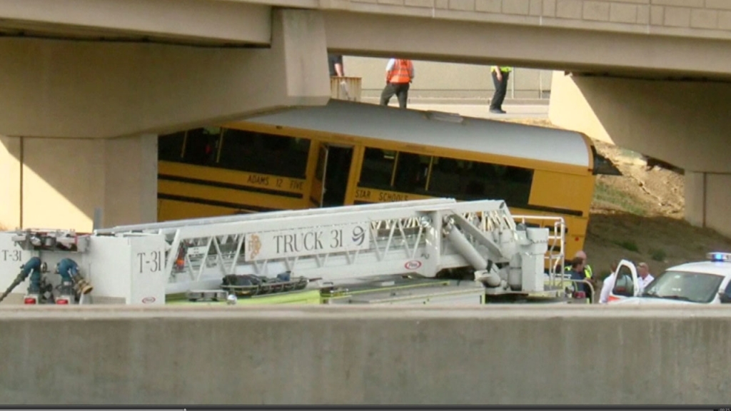 Team bus crashes at Denver airport sending 20 players and coaches to the hospital