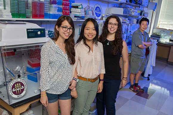 Doctoral students Emily Lee Yichen Cheng and Sarah Ogden played a key role in conducting Zika research in Professor Hengli Tang’s laboratory