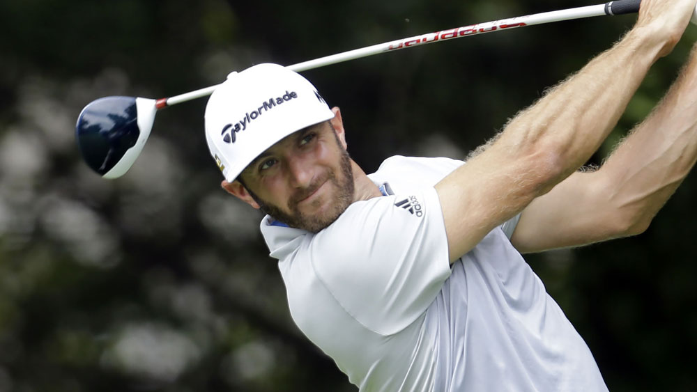 Dustin Johnson surged into a share of the lead of the BMW Championship