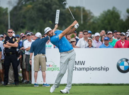 Dustin Johnson won the BMW Championship at Crooked Stick Golf Club on Sunday after several days of delayed play and soggy weather