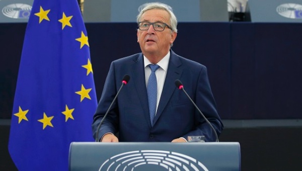 European Commission President Jean Claude Juncker addresses the European Parliament during a debate in Strasbourg France