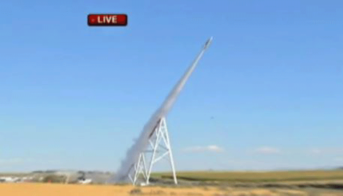 Eddie Braun used a steam-powered rocket cycle to blast over Idaho's Snake River Canyon on Friday