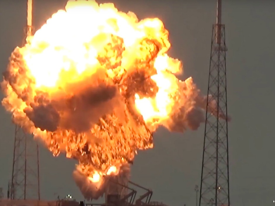 Sept. 1 2016- Frame grab from dramatic footage of the moment that a SpaceX rocket exploded at a launch pad in Florida