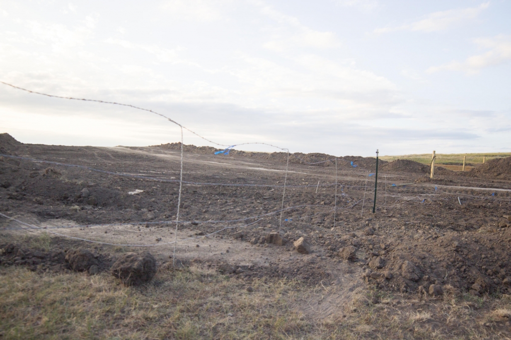 The construction site on Saturday hours after Dakota Access Pipeline crews had bulldozed land in preparation for the pipeline to go through it. The site is a few miles from the Missouri River where the pipeline would cross. According to Tim Mentz this