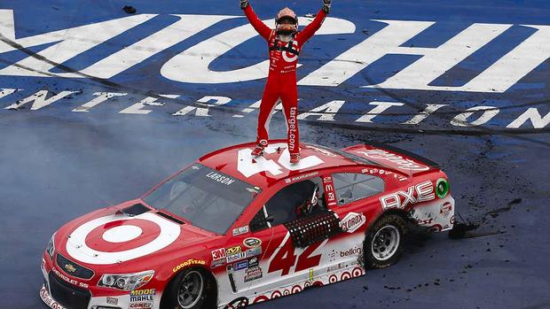 Larson Becomes A Sprint Cup Race Winner